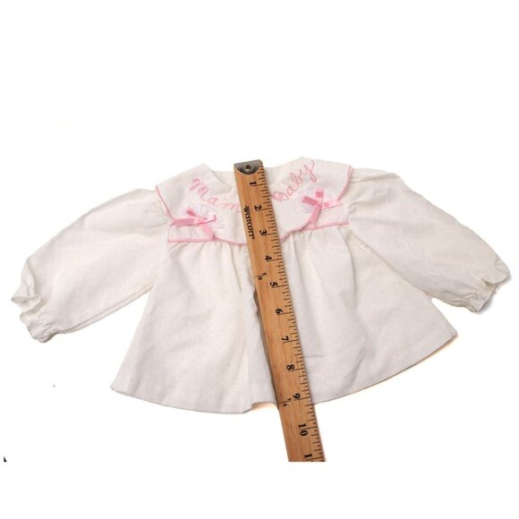 Vintage Baby Girls Dress Tops Frilly Green White Pink Hearts Polka Dot 1980s x 2 - Picture 13 of 13